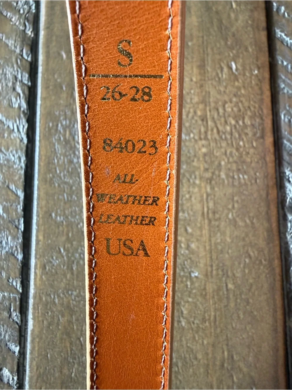 Vintage Dooney & Bourke Two-Tone Tan/Tobacco Leather Belt with Gold Hardware